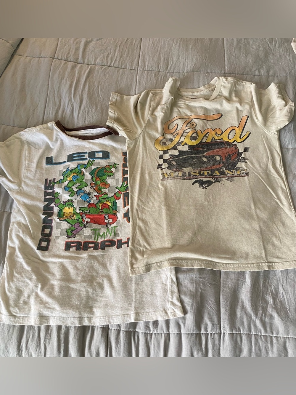 Ford Cream Kids Short Sleeve Mustang Graphic Tee
